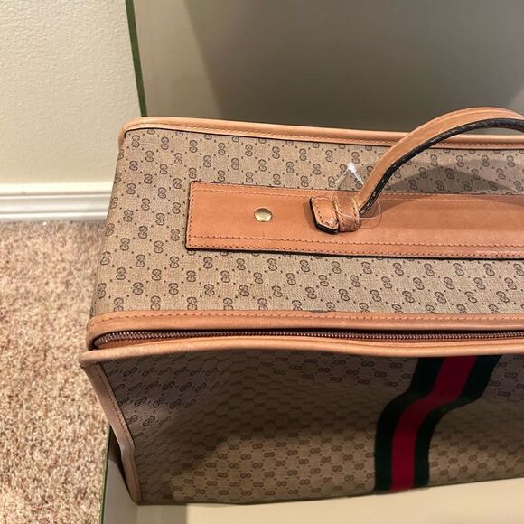 Gucci Vintage Micro GG Monogram Sherry Line Suitcase Luggage with free box - Picture 12 of 16
